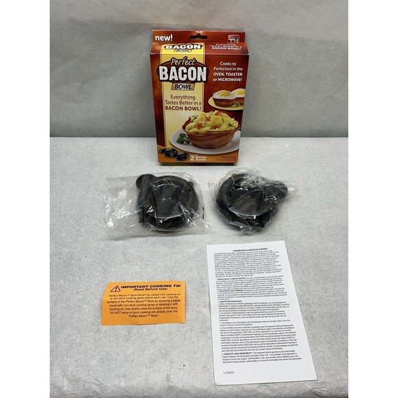 Perfect Bacon Bowl - As Seen On Tv - Set Of 2 New In Box Bowls - Picture 1 of 8
